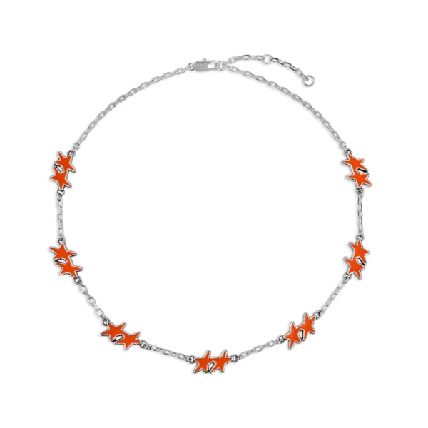 Twojeys Orange Melted Stars Necklace