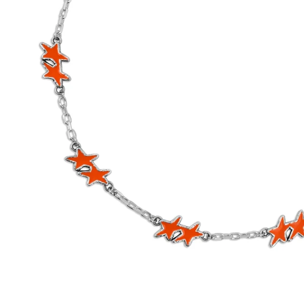 Twojeys Orange Melted Stars Necklace