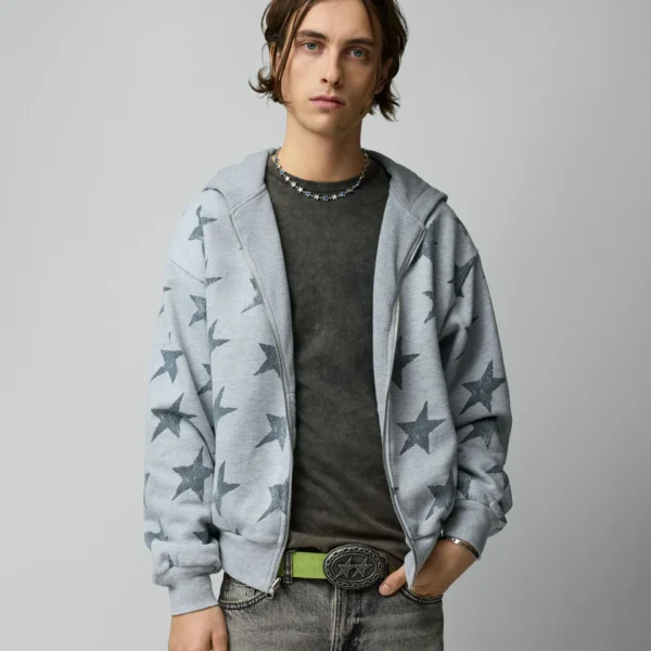 Twojeys All Over Reversible Full-zip Grey Melange