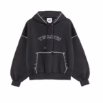 Twojeys Black Contrast Varsity Stud Hoodie