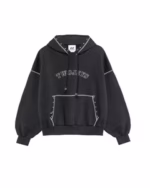 Twojeys Black Contrast Varsity Stud Hoodie