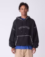 Twojeys Black Contrast Varsity Stud Hoodie