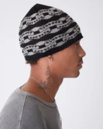 Twojeys Black Icon Chain Beanie