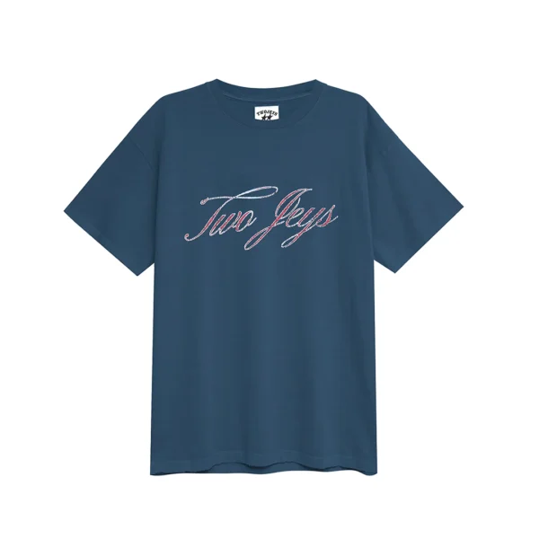 Twojeys Blue Scripted Tee