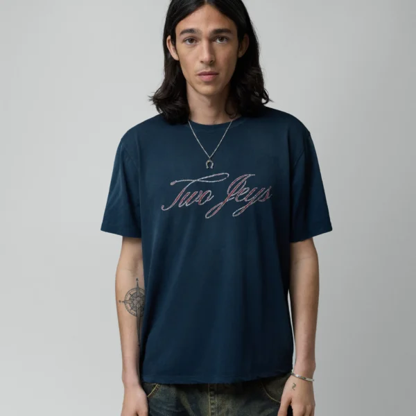 Twojeys Blue Scripted Tee