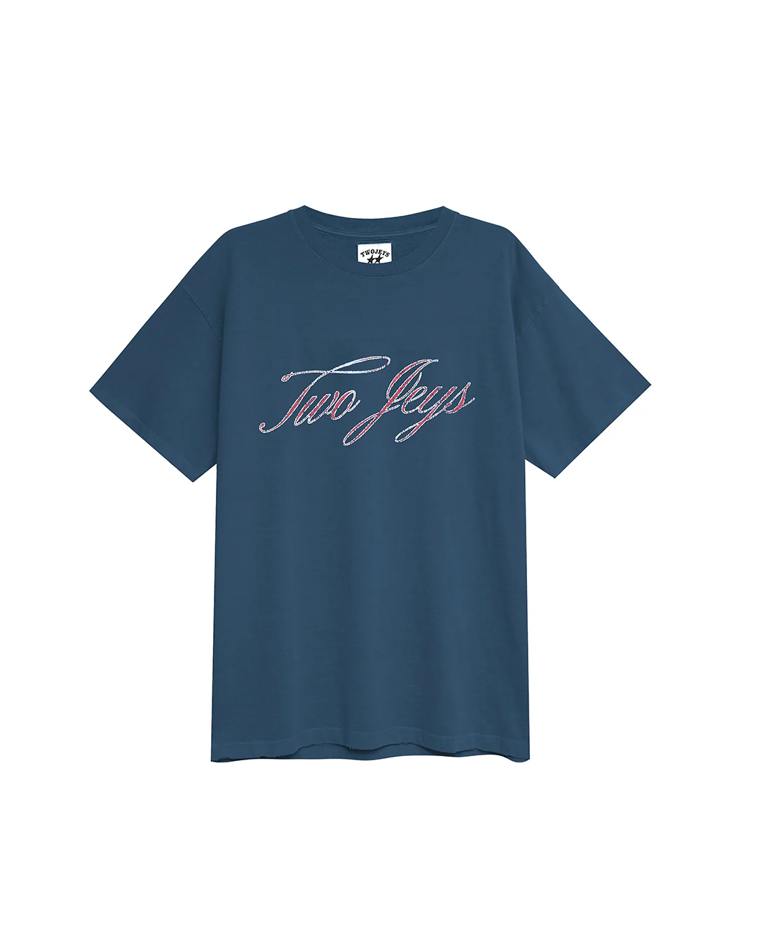 Twojeys Blue Scripted Tee Twojeys Blue Scripted Tee
