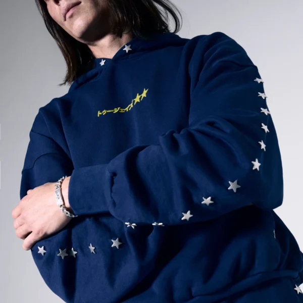 Twojeys Stars Studded Navy Hoodie