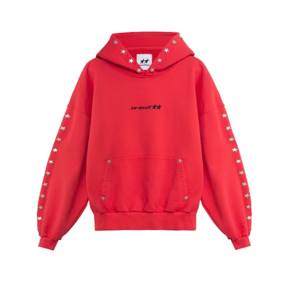 Twojeys Stars Studded Red Hoodie