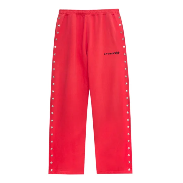 Twojeys Stars Studded Red Sweatpants
