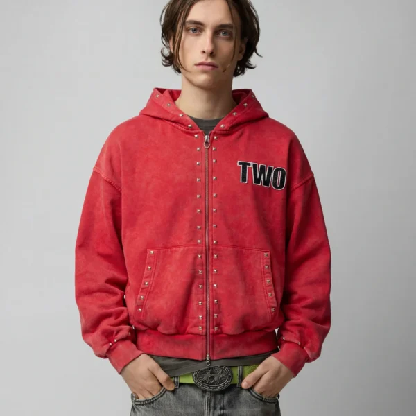 Twojeys Studded Zipper Red