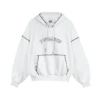 Twojeys White Contrast Varsity Stud Hoodie
