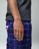 Twojets Rectangular Green Stone Ring