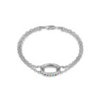 Twojeys Enameled Multicolor Icon Link Bracelet L