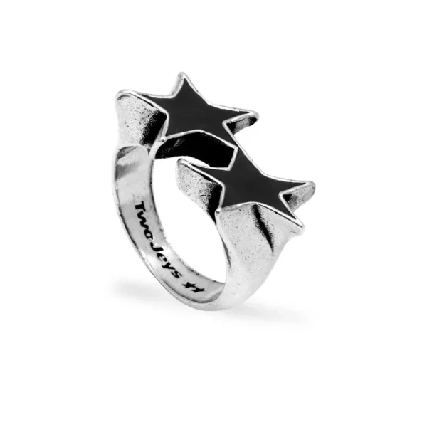 Twojeys Icon Black Enameled Single Ring