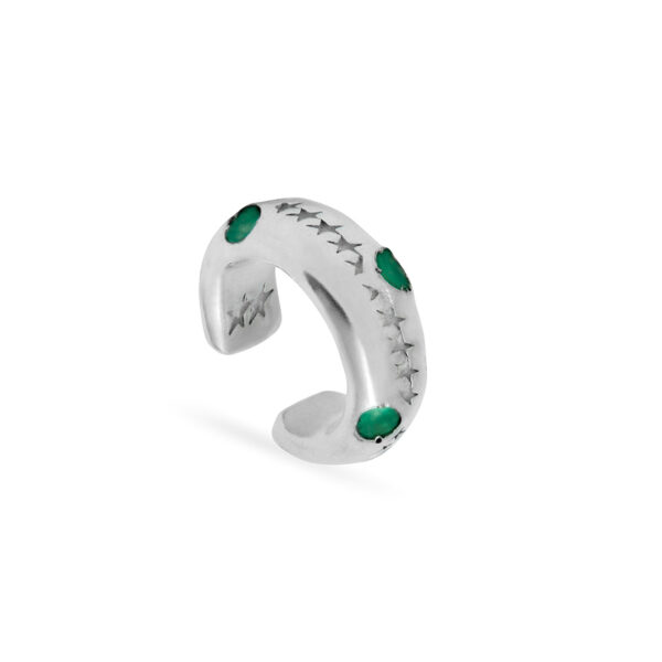 Twojeys Icon Green Stone Earcuff