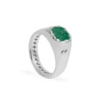Twojeys Square Green Stone Signet