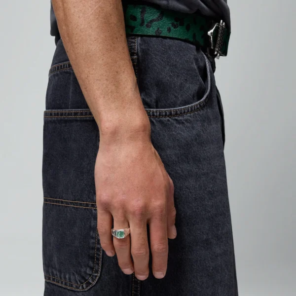 Twojeys Square Green Stone Signet