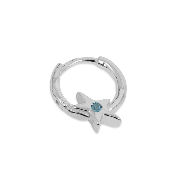 Twojeys Star Blue Stone Hoop Left