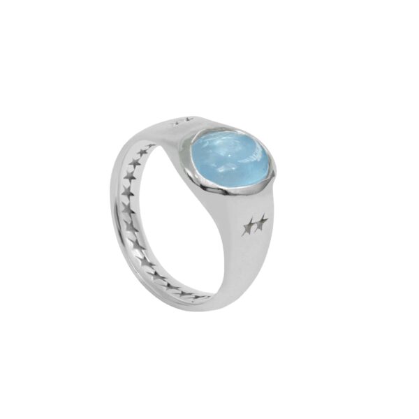 Twojeys Vertical Blue Stone Signet