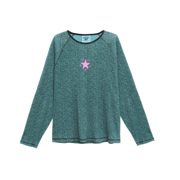 TwoJeys Wafflle Long Sleeve Green Cheetah