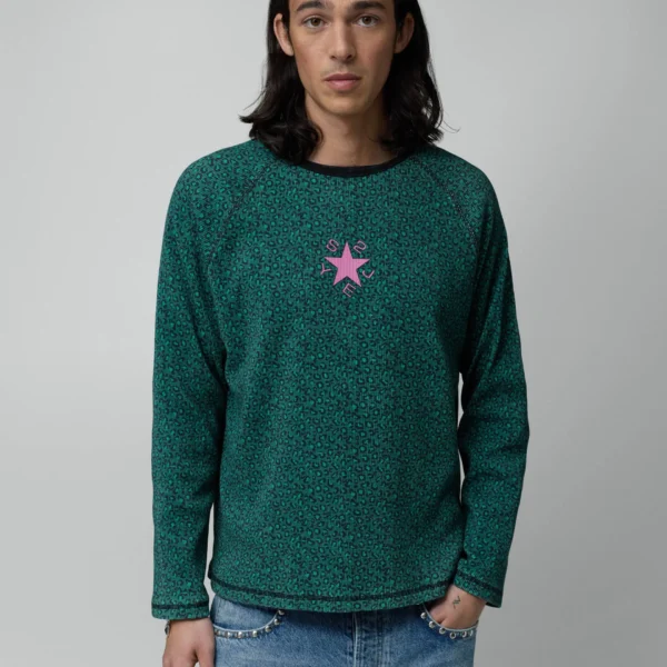 TwoJeys Wafflle Long Sleeve Green Cheetah