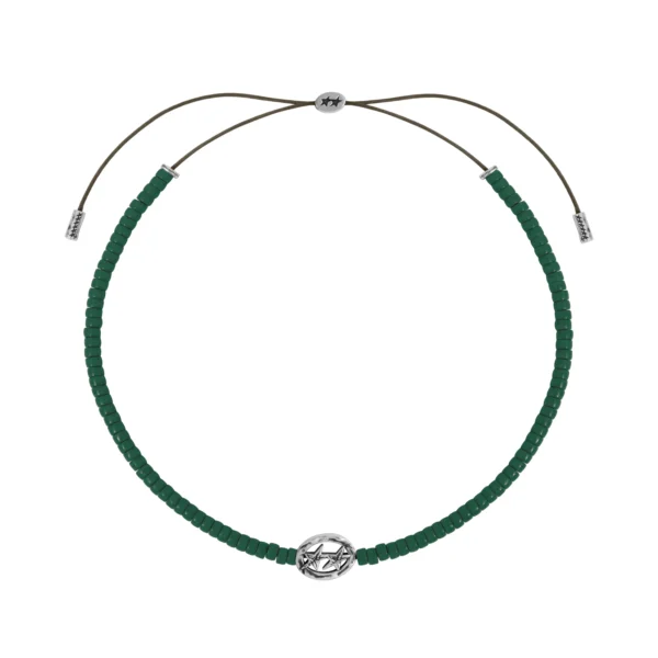 Twojeys Green Beaded Superstar Necklace