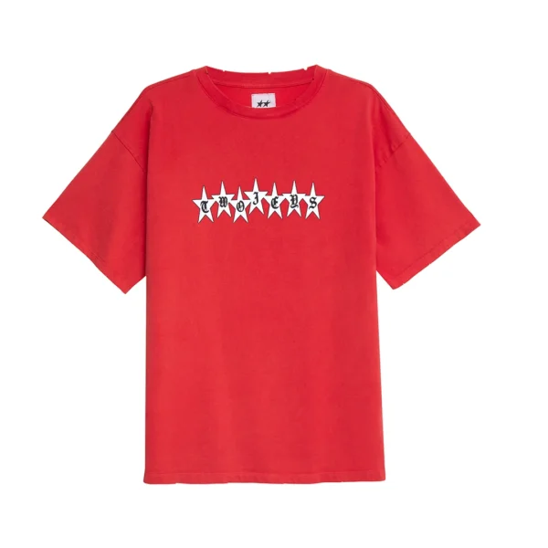 Twojeys Red Graphic Stars Tee