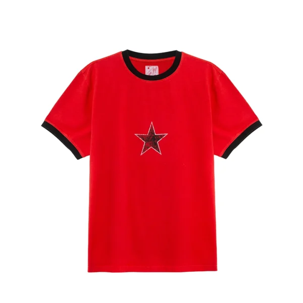 Twojeys Single Star Two Tone Tee Red