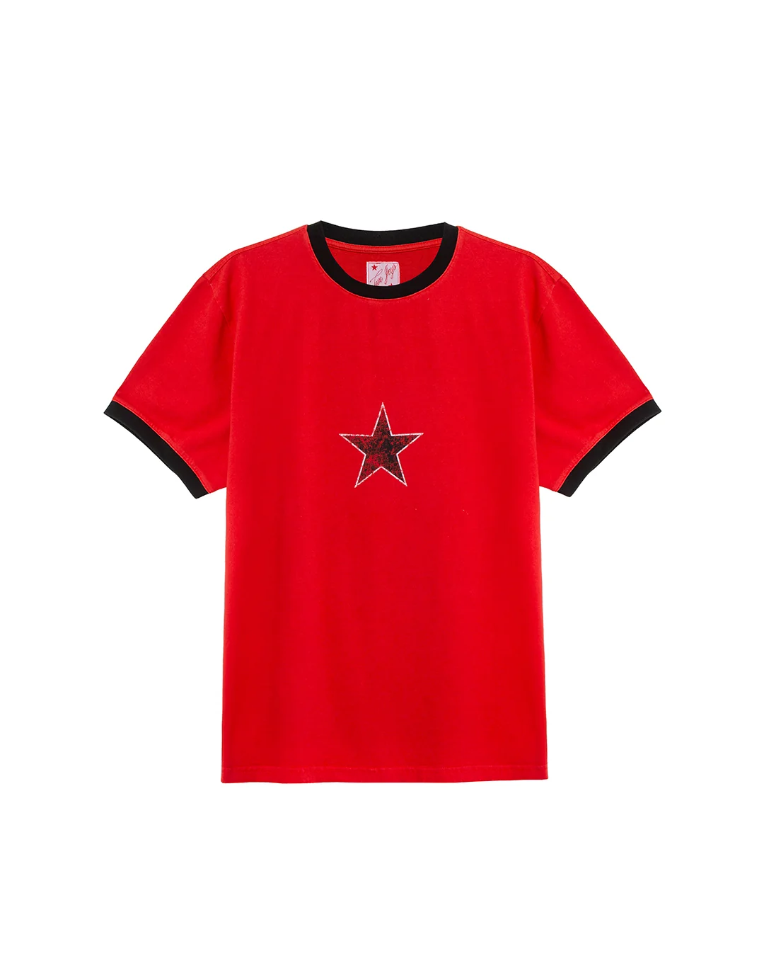 Twojeys Single Star Two Tone Tee Red Twojeys Single Star Two Tone Tee Red