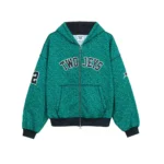 Twojeys Vintage Varsity Zipper Green Cheetah