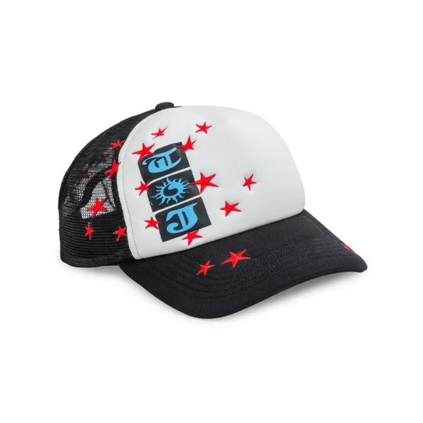 TwoJeys Souvenir Black Trucker Cap front view