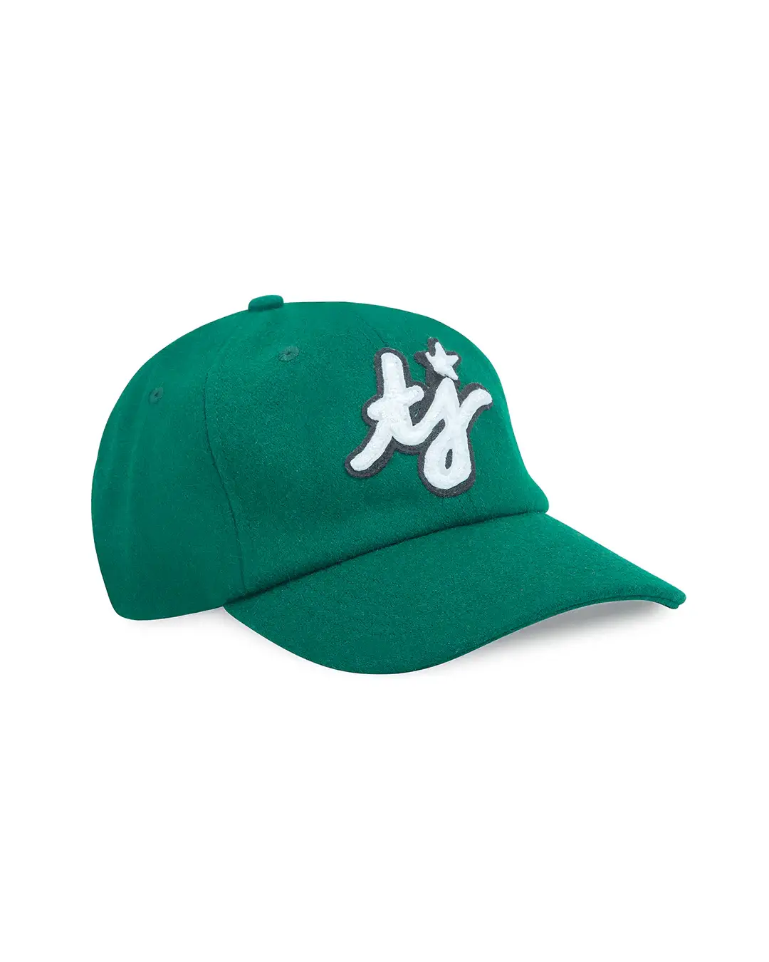 TwoJeys TJ Initials Green Wool Cap TwoJeys Initials Green Wool Cap front view